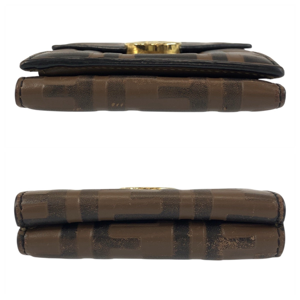 20770
FENDI フェンディ ズッカ エフイズフェンディ ブラウン ゴールド金具 レザー 3M0395AAFM2098210 折財布 コンパクトウォレット レディース AB16