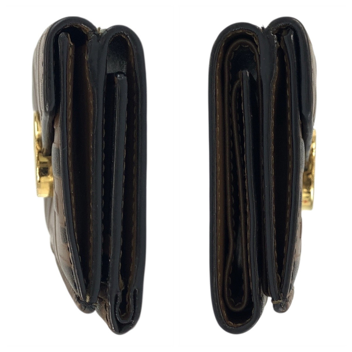 20770
FENDI フェンディ ズッカ エフイズフェンディ ブラウン ゴールド金具 レザー 3M0395AAFM2098210 折財布 コンパクトウォレット レディース AB16