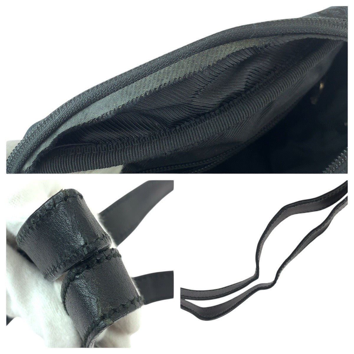 20776
GUCCI Black Silver Hardware GG Canvas / Leather 018.1612 Shoulder Bag Messenger Bag Women's ABP35