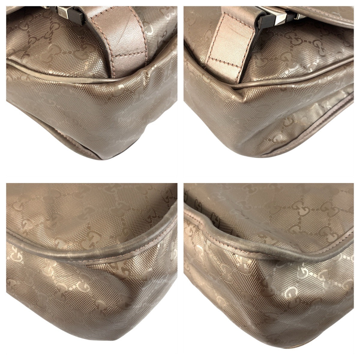 20778
GUCCI グッチ GGインプリメ メタリックブラウン シルバー金具 PVC 201732 ショルダーバッグ メッセンジャーバッグ レディース ABP44