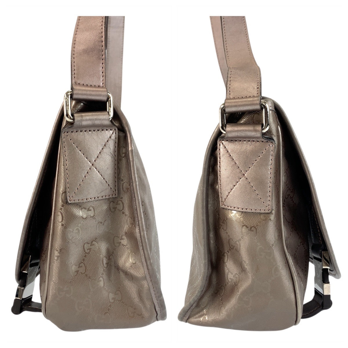 20778
GUCCI グッチ GGインプリメ メタリックブラウン シルバー金具 PVC 201732 ショルダーバッグ メッセンジャーバッグ レディース ABP44