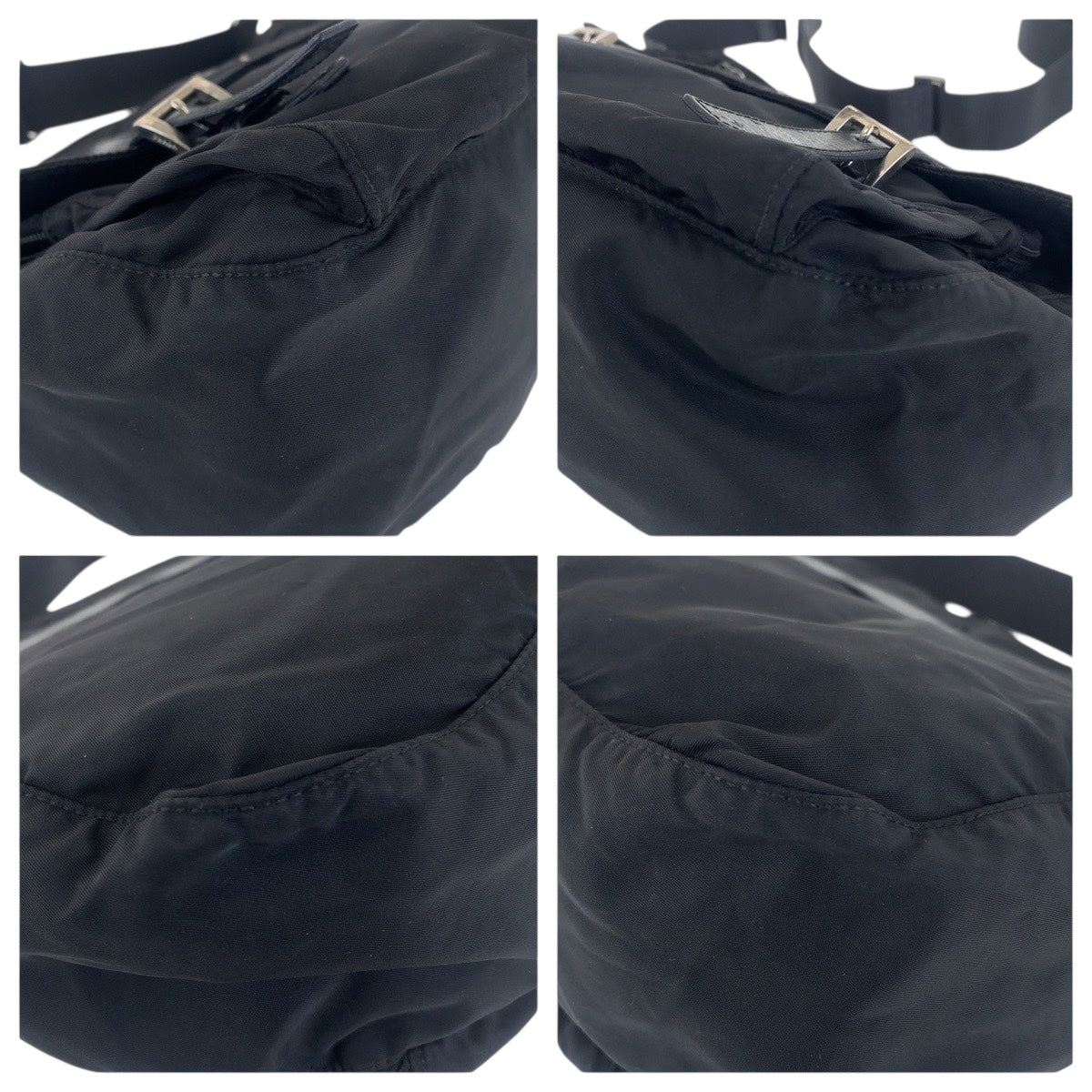 20779
PRADA プラダ テスート 三角ロゴプレート ブラック 黒 シルバー金具 ナイロン / レザー ショルダーバッグ メッセンジャーバッグ レディース ABP36