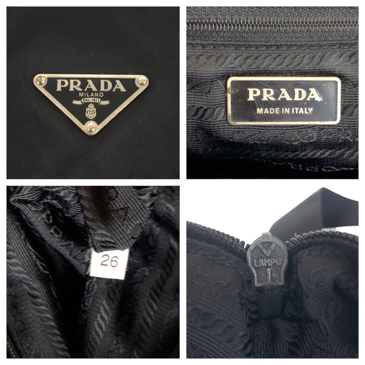 20779
PRADA プラダ テスート 三角ロゴプレート ブラック 黒 シルバー金具 ナイロン / レザー ショルダーバッグ メッセンジャーバッグ レディース ABP36