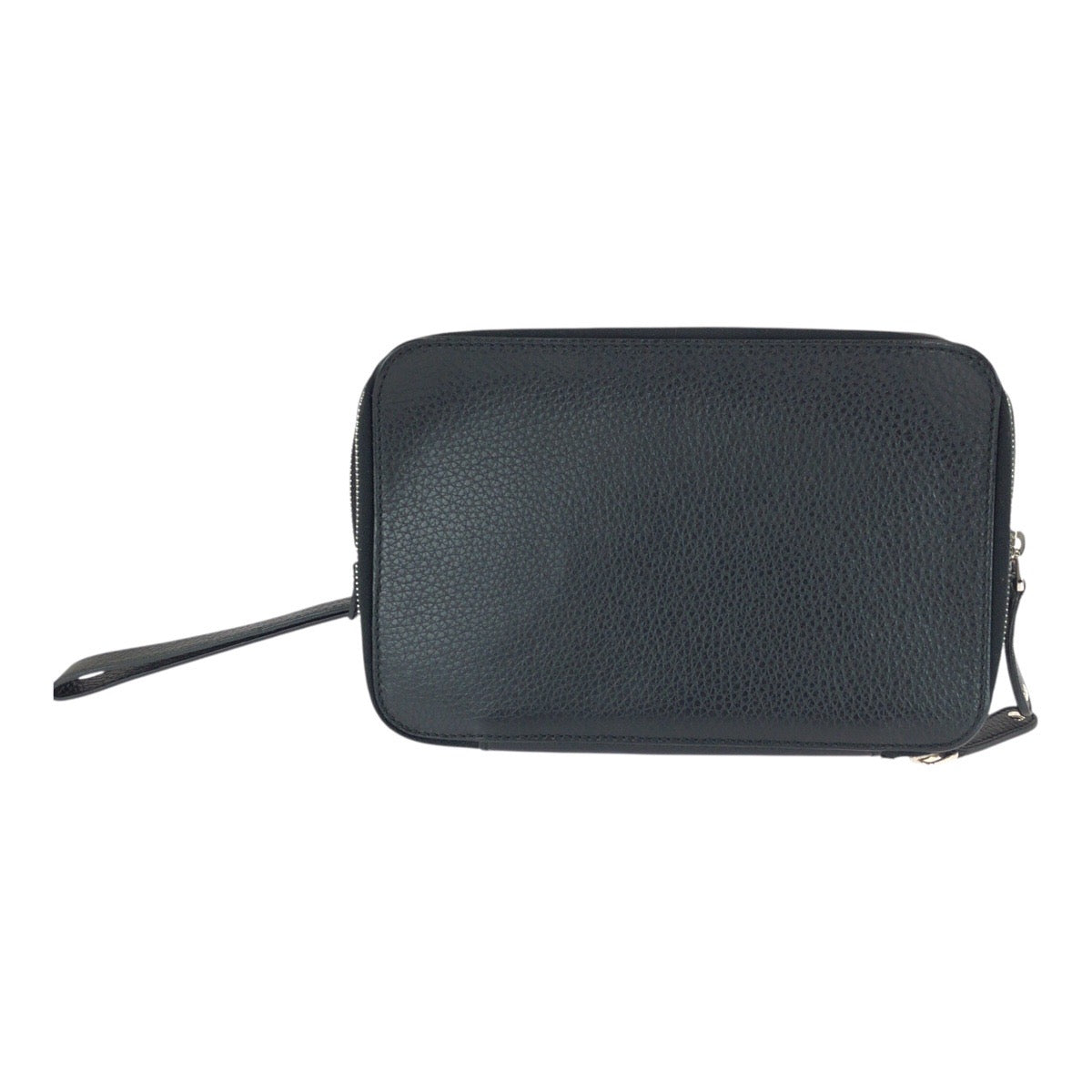 20780
GUCCI Black Leather 256076 Clutch Bag Second Bag Men's with Silver Hardware ABP36
