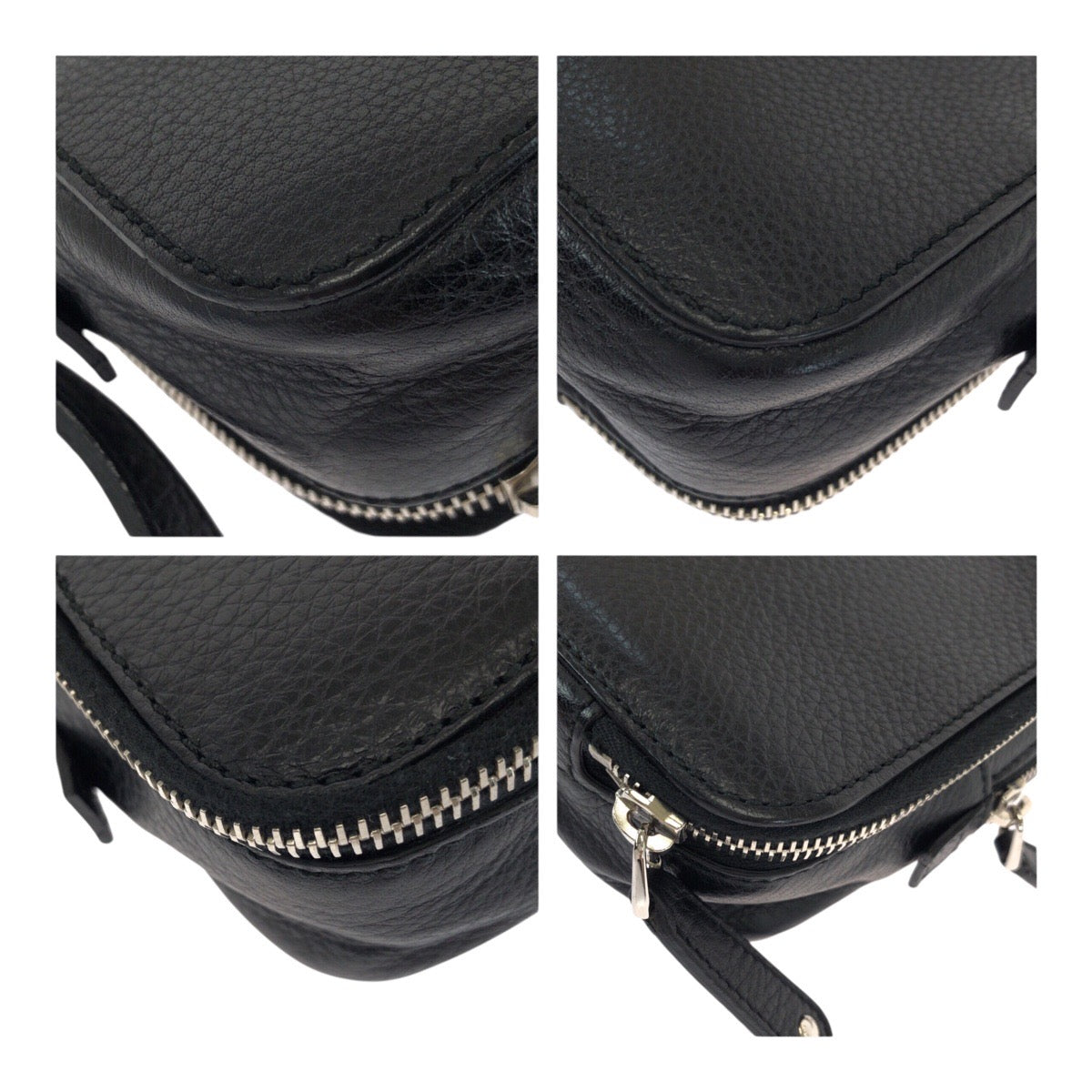 20780
GUCCI Black Leather 256076 Clutch Bag Second Bag Men's with Silver Hardware ABP36
