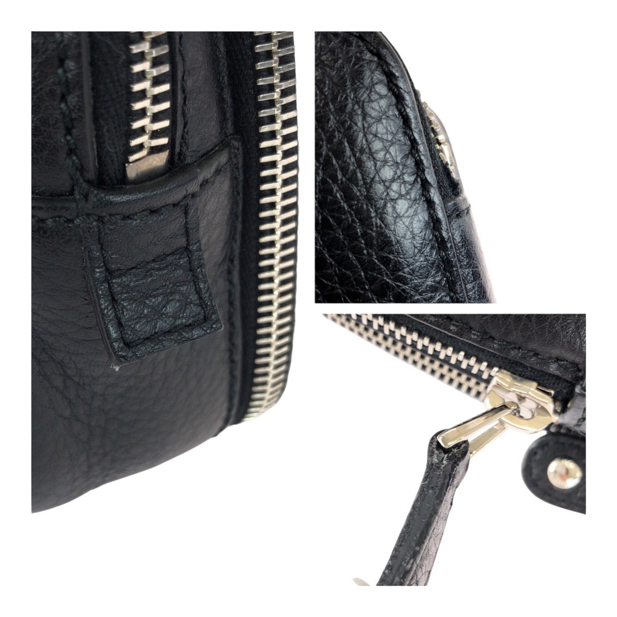 20780
GUCCI Black Leather 256076 Clutch Bag Second Bag Men's with Silver Hardware ABP36