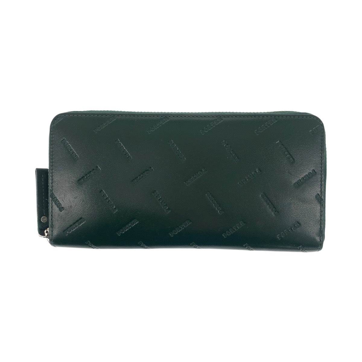 20781
PORTER Enchase Green Silver Hardware Leather Long Wallet Round Zipper Men's ABP3