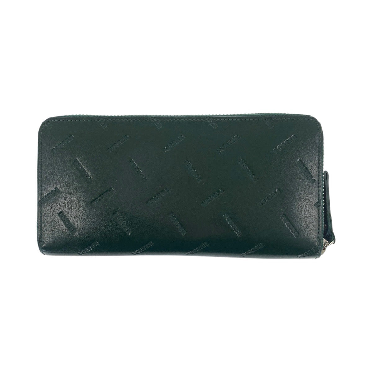 20781
PORTER Enchase Green Silver Hardware Leather Long Wallet Round Zipper Men's ABP3