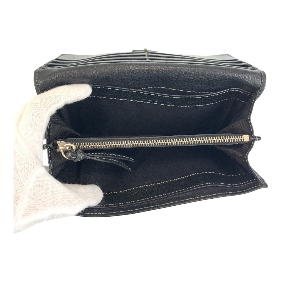 20783
Chloe Paddington Black Gold Hardware Leather 370090 Long Wallet Women's ABP9