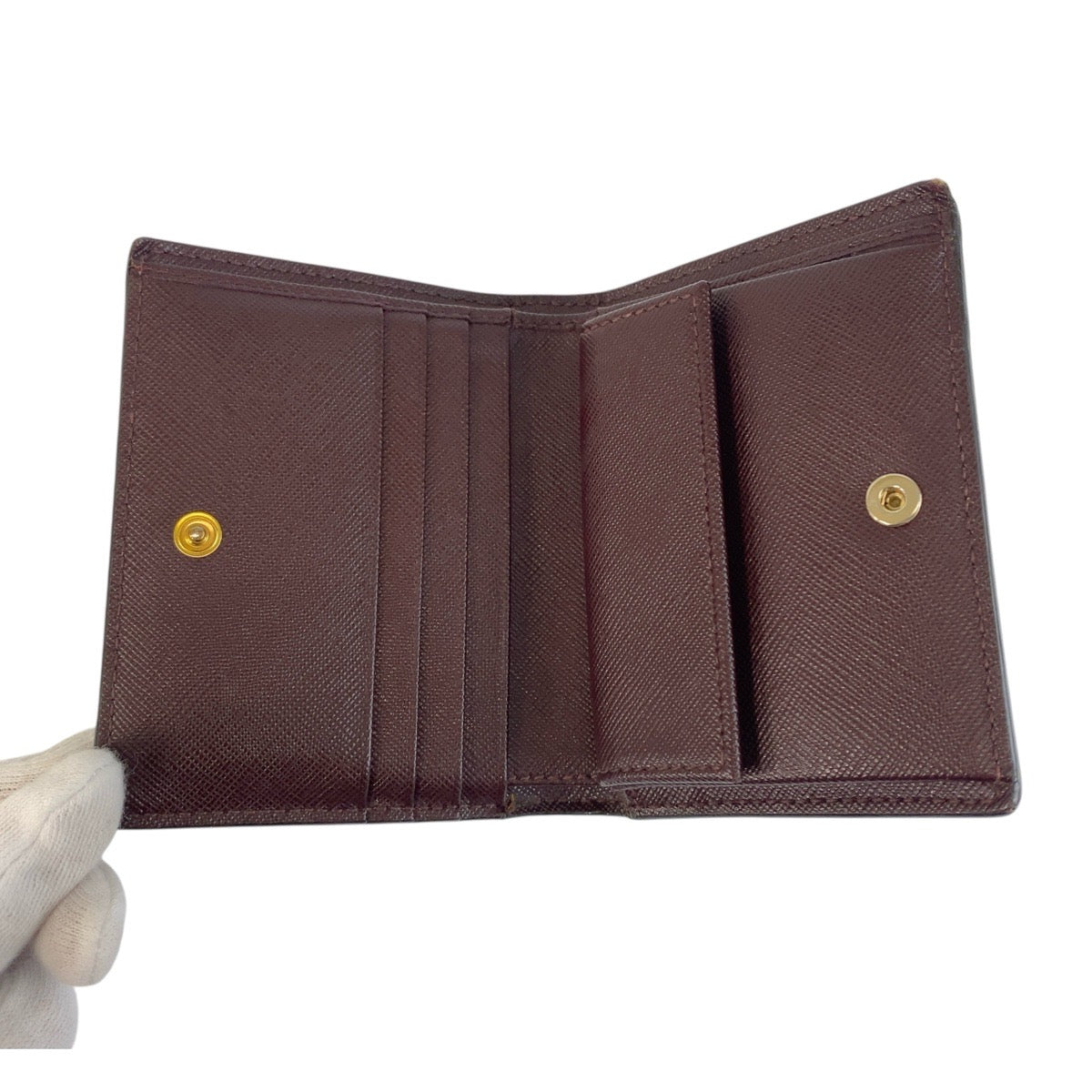 20789
MARNI マルニ ベージュ ブラウン ゴールド金具 レザー 折財布 コンパクトウォレット レディース AB9