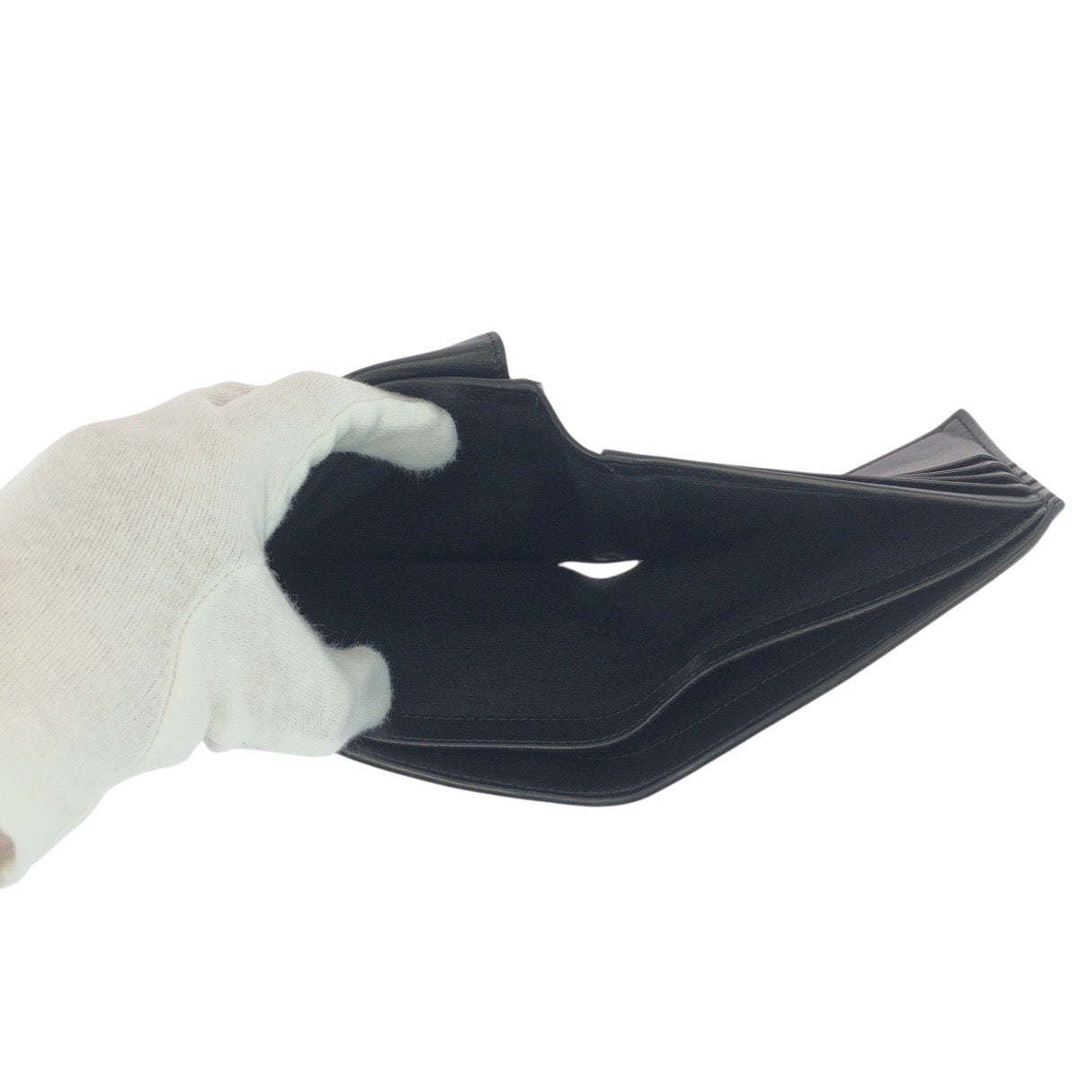 20791
CELINE セリーヌ ブラック 黒 シルバー金具 レザー 折財布 コンパクトウォレット 男女兼用 レディース AB9