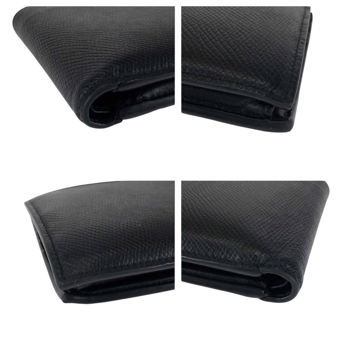 20791
CELINE セリーヌ ブラック 黒 シルバー金具 レザー 折財布 コンパクトウォレット 男女兼用 レディース AB9