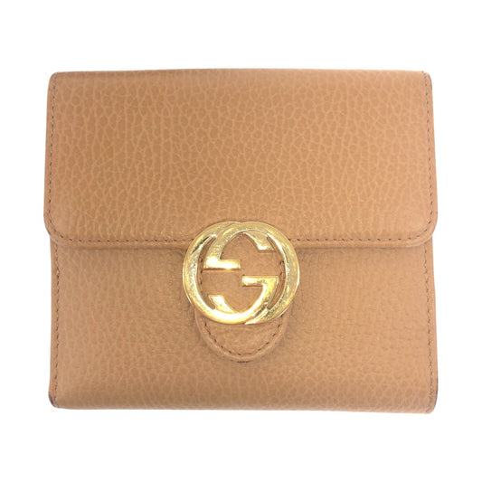20792
GUCCI グッチ インターロッキング ベージュ ゴールド金具 レザー 615525 折財布 コンパクトウォレット レディース ABP20