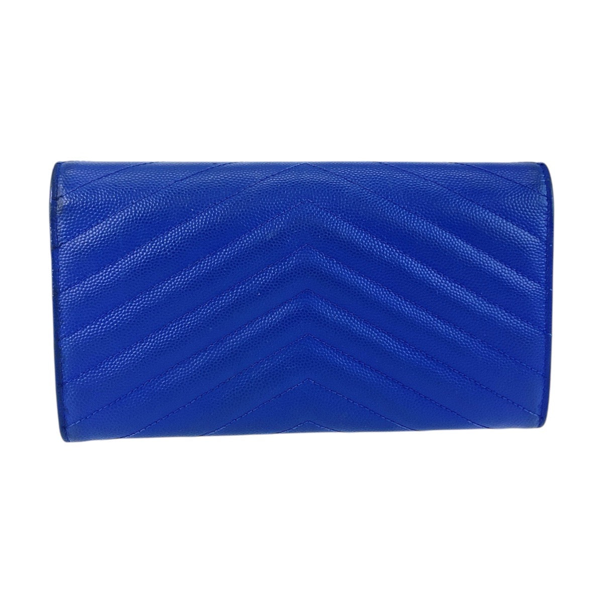 20795
SAINT LAURENT PARIS サンローランパリ YSL ラップウォレット カサンドラ Vステッチ ブルー ゴールド金具 レザー CER3722640116 長財布 ロングウォレット レディース AB