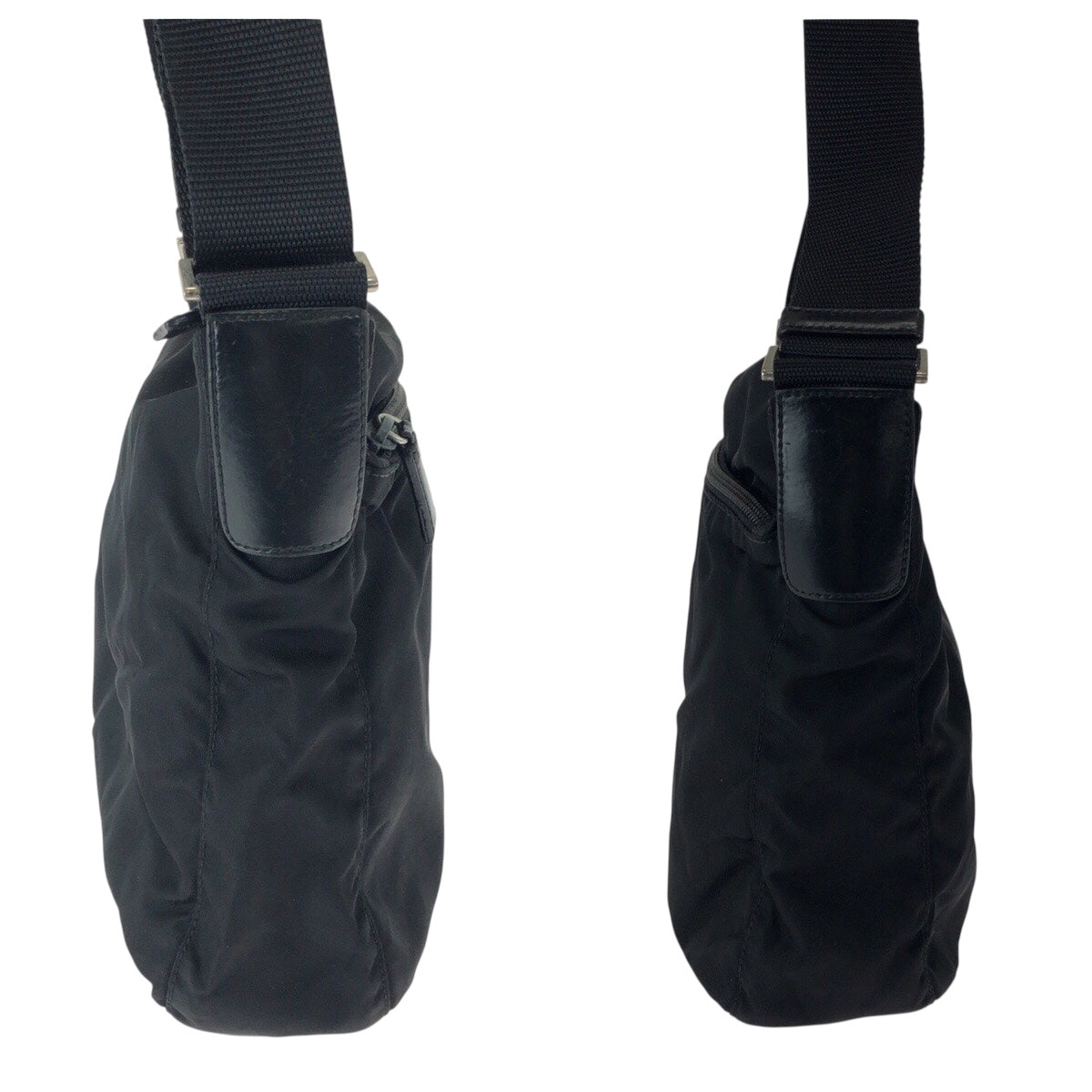 20797
PRADA プラダ テスート 三角ロゴプレート ブラック 黒 シルバー金具 ナイロン ショルダーバッグ メッセンジャーバッグ レディース ABP30