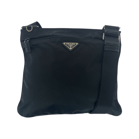20799
PRADA プラダ テスート 三角ロゴプレート ブラック 黒 シルバー金具 ナイロン ショルダーバッグ ポシェット レディース A58