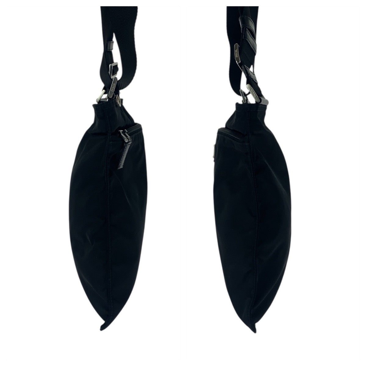 20799
PRADA プラダ テスート 三角ロゴプレート ブラック 黒 シルバー金具 ナイロン ショルダーバッグ ポシェット レディース A58