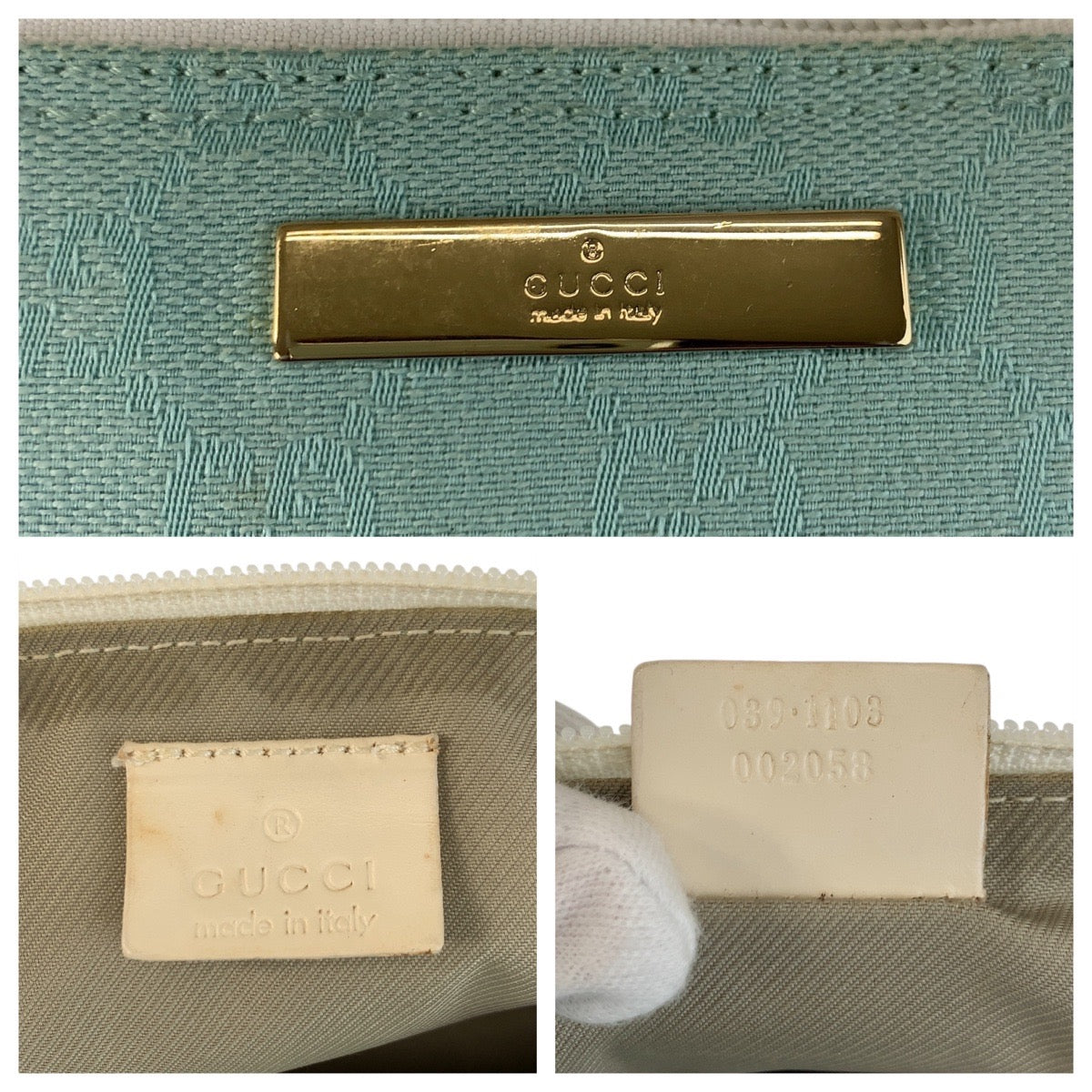 20802
GUCCI グッチ ミントグリーン ゴールド金具 GGキャンバス / レザー 089 1103 ハンドバッグ アクセサリーポーチ レディース AB22