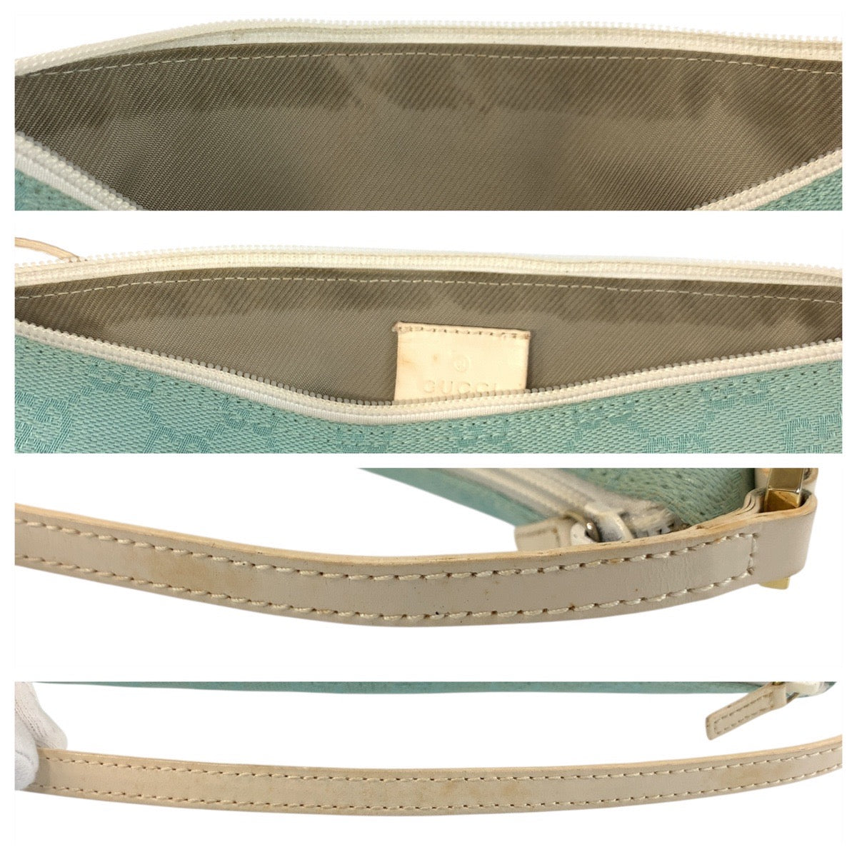 20802
GUCCI グッチ ミントグリーン ゴールド金具 GGキャンバス / レザー 089 1103 ハンドバッグ アクセサリーポーチ レディース AB22