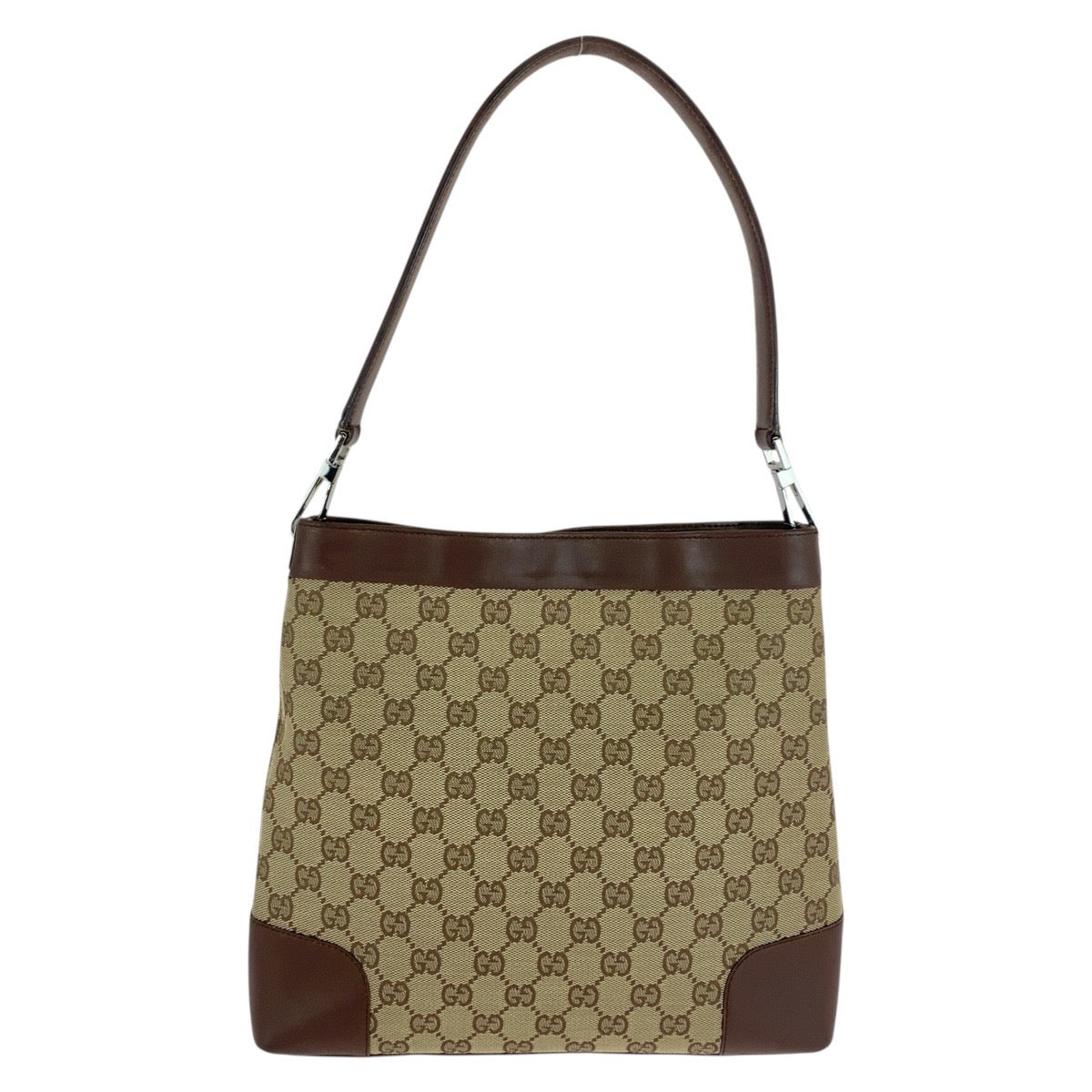 20803
GUCCI グッチ ブラウン シルバー金具 GGキャンバス / レザー 33900 ショルダーバッグ レディース ABP28