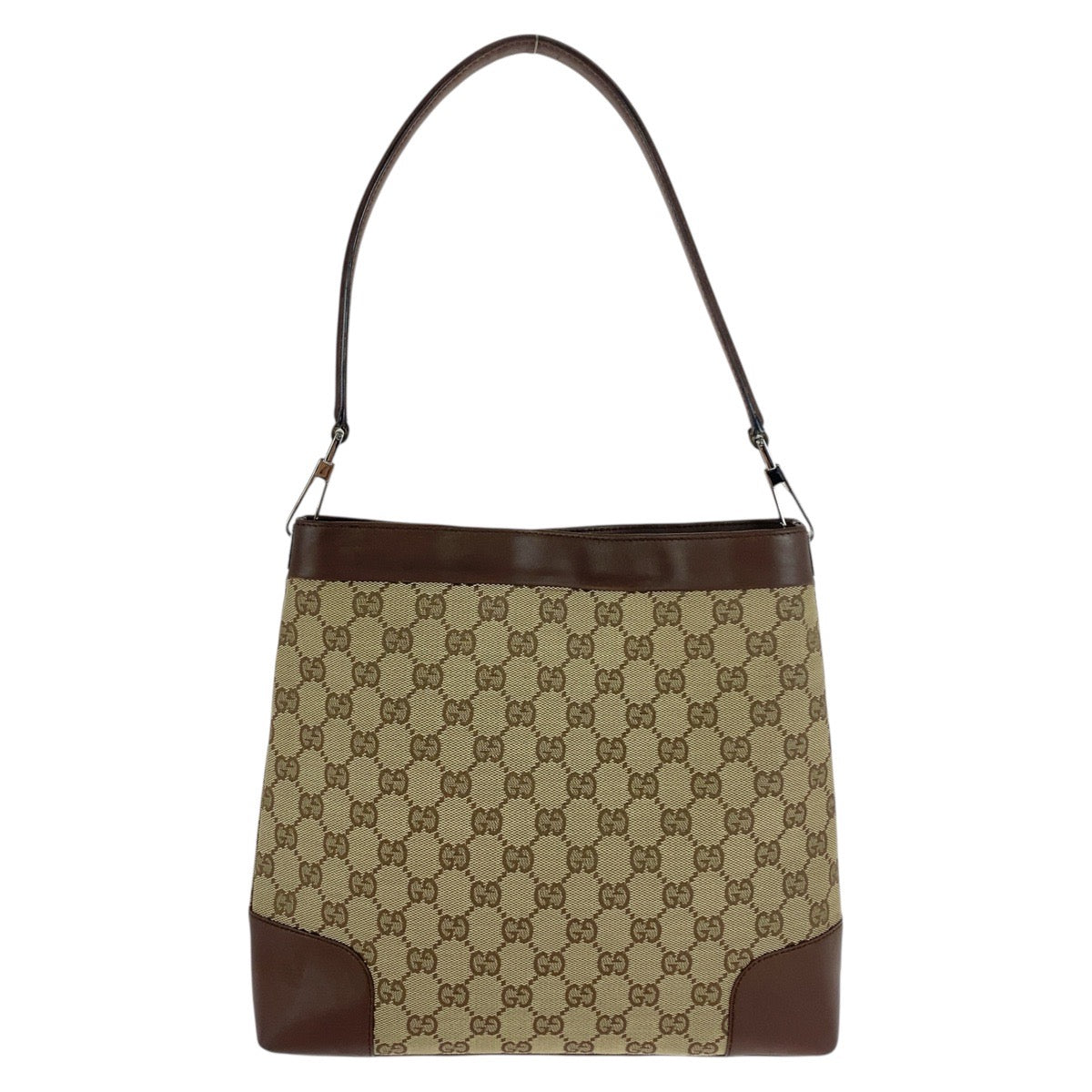 20803
GUCCI グッチ ブラウン シルバー金具 GGキャンバス / レザー 33900 ショルダーバッグ レディース ABP28