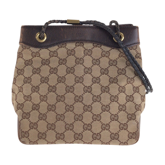 20804
GUCCI グッチ ベージュ ブラウン ゴールド金具 GGキャンバス / レザー 109143 ショルダーバッグ ハンドバッグ 2way レディース AB22