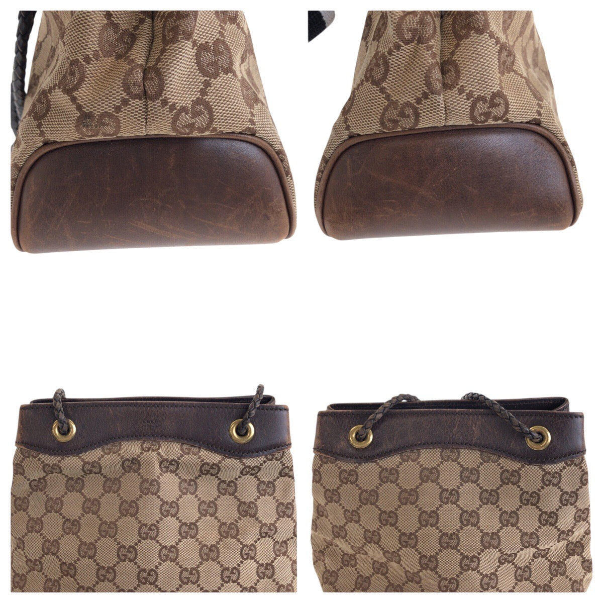 20804
GUCCI グッチ ベージュ ブラウン ゴールド金具 GGキャンバス / レザー 109143 ショルダーバッグ ハンドバッグ 2way レディース AB22