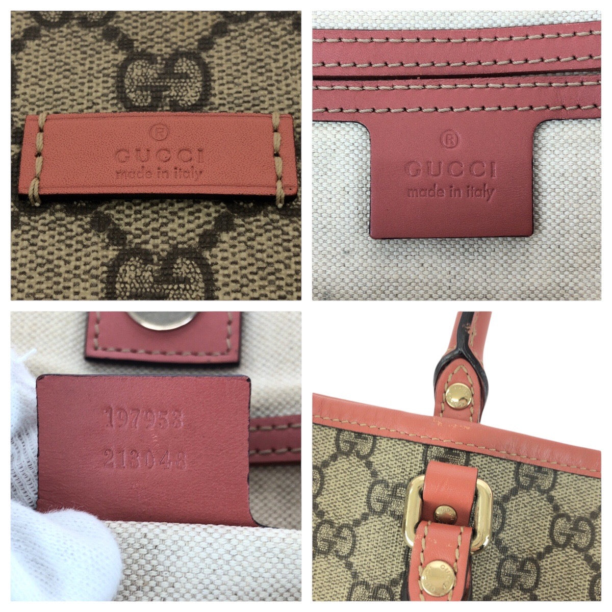 20806
GUCCI グッチ ピンク グレー ゴールド金具 GGスプリームキャンバス / レザー 197953 トートバッグ ショルダーバッグ レディース ABP44