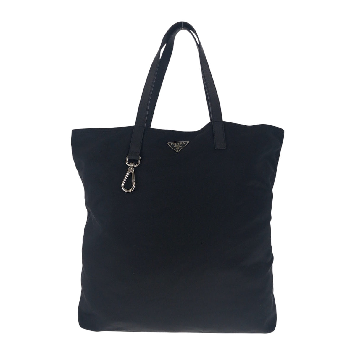 20807
PRADA プラダ テスート サフィアーノ 三角ロゴプレート ブラック 黒 シルバー金具 ナイロン / レザー トートバッグ ショルダーバッグ メンズ A56