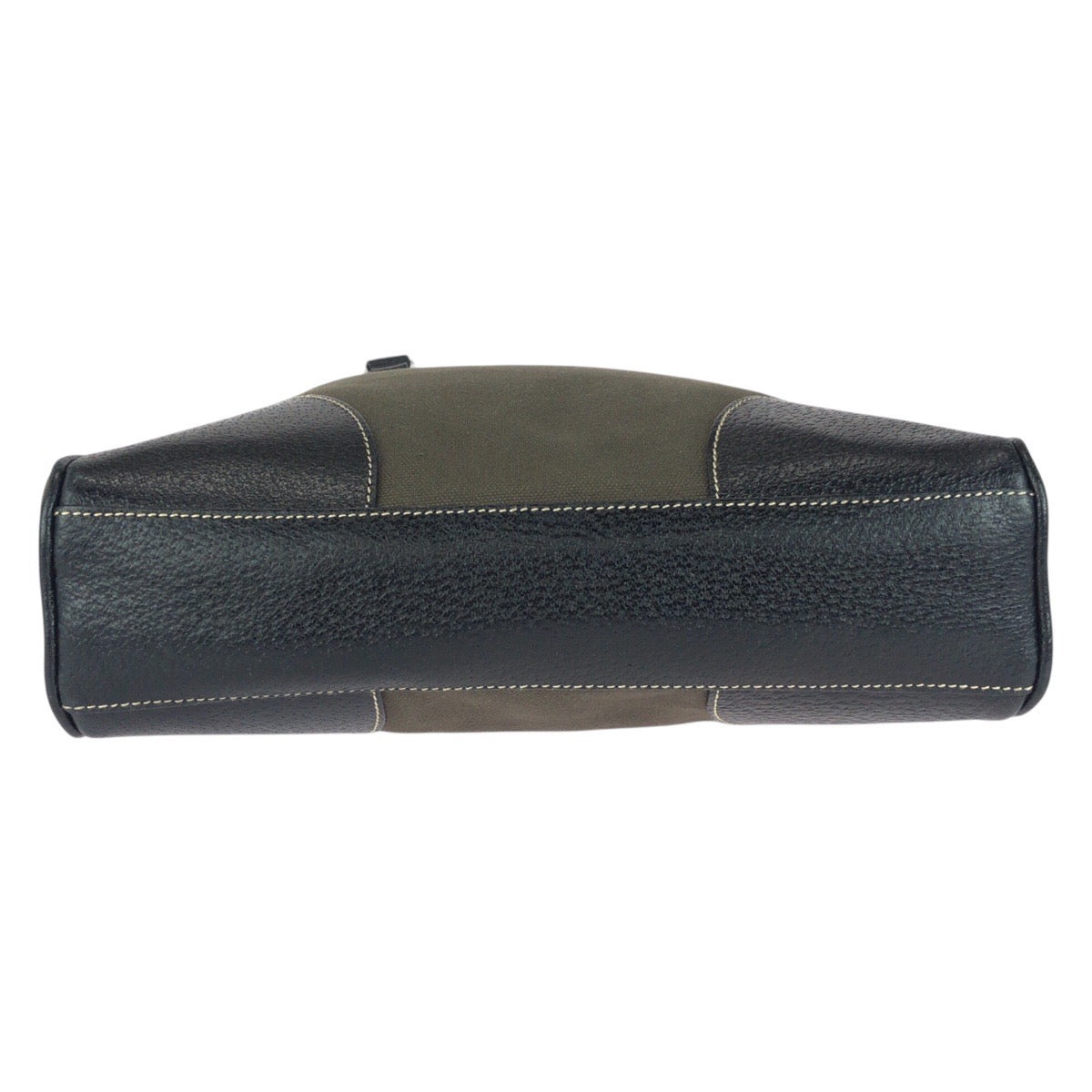 20809
PRADA プラダ 三角ロゴプレート カーキ ブラック シルバー金具 キャンバス / レザー トートバッグ ハンドバッグ レディース ABP28