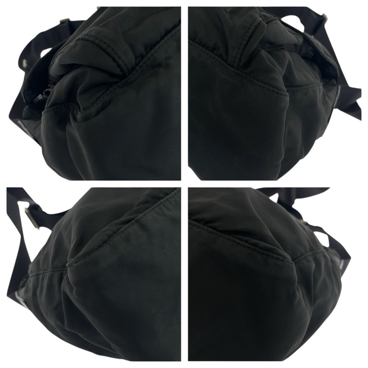 20811
PRADA プラダ テスート 三角ロゴプレート ブラック 黒 シルバー金具 ナイロン / レザー ショルダーバッグ メッセンジャーバッグ レディース AB30