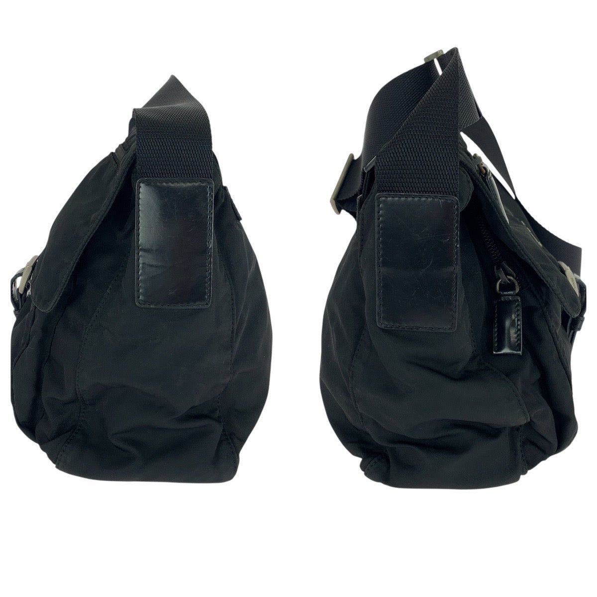 20811
PRADA プラダ テスート 三角ロゴプレート ブラック 黒 シルバー金具 ナイロン / レザー ショルダーバッグ メッセンジャーバッグ レディース AB30