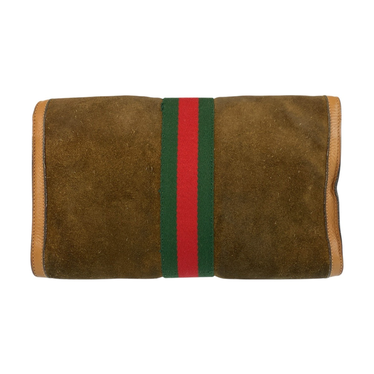 20812
GUCCI Sherry Line Brown Gold Hardware Suede / Leather Clutch Bag Second Bag Men's ABP21