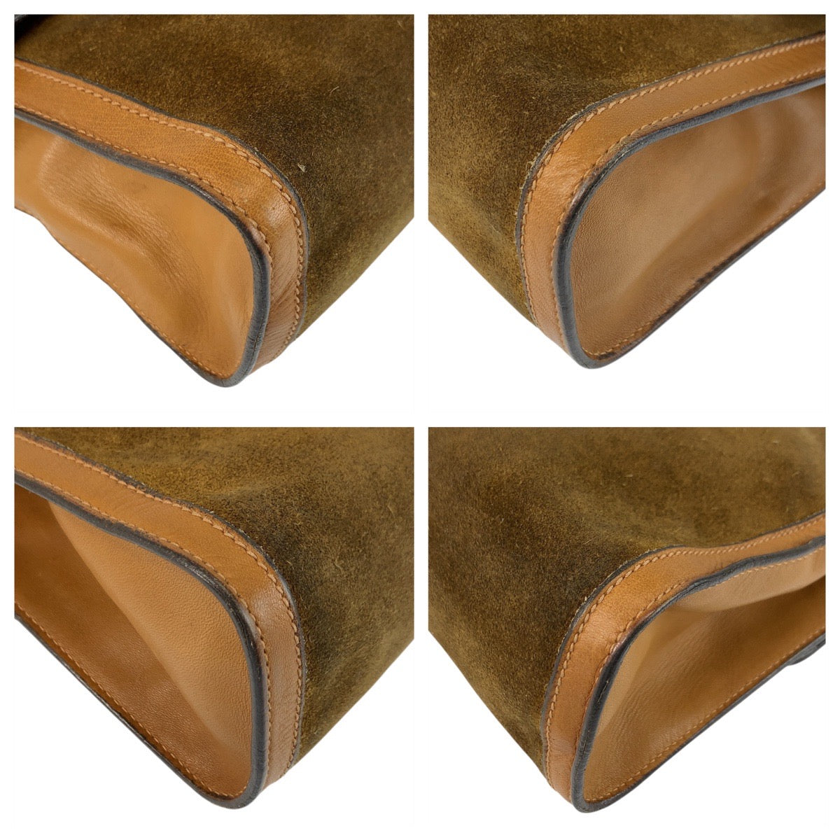 20812
GUCCI Sherry Line Brown Gold Hardware Suede / Leather Clutch Bag Second Bag Men's ABP21