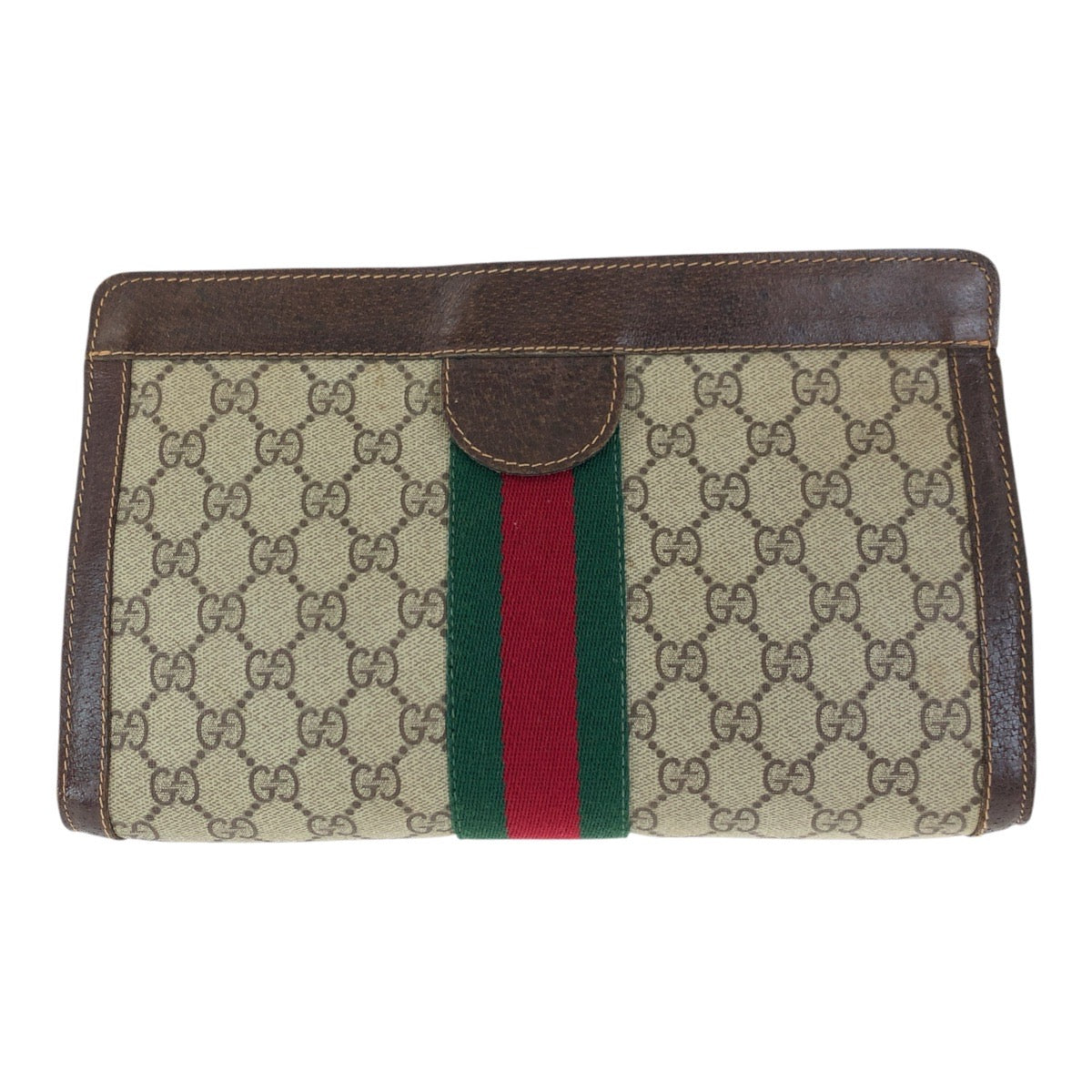 20813
GUCCI グッチ ヴィンテージ シェリーライン オールドグッチ ベージュ ブラウン GGスプリームキャンバス / レザー クラッチバッグ セカンドバッグ レディース B16