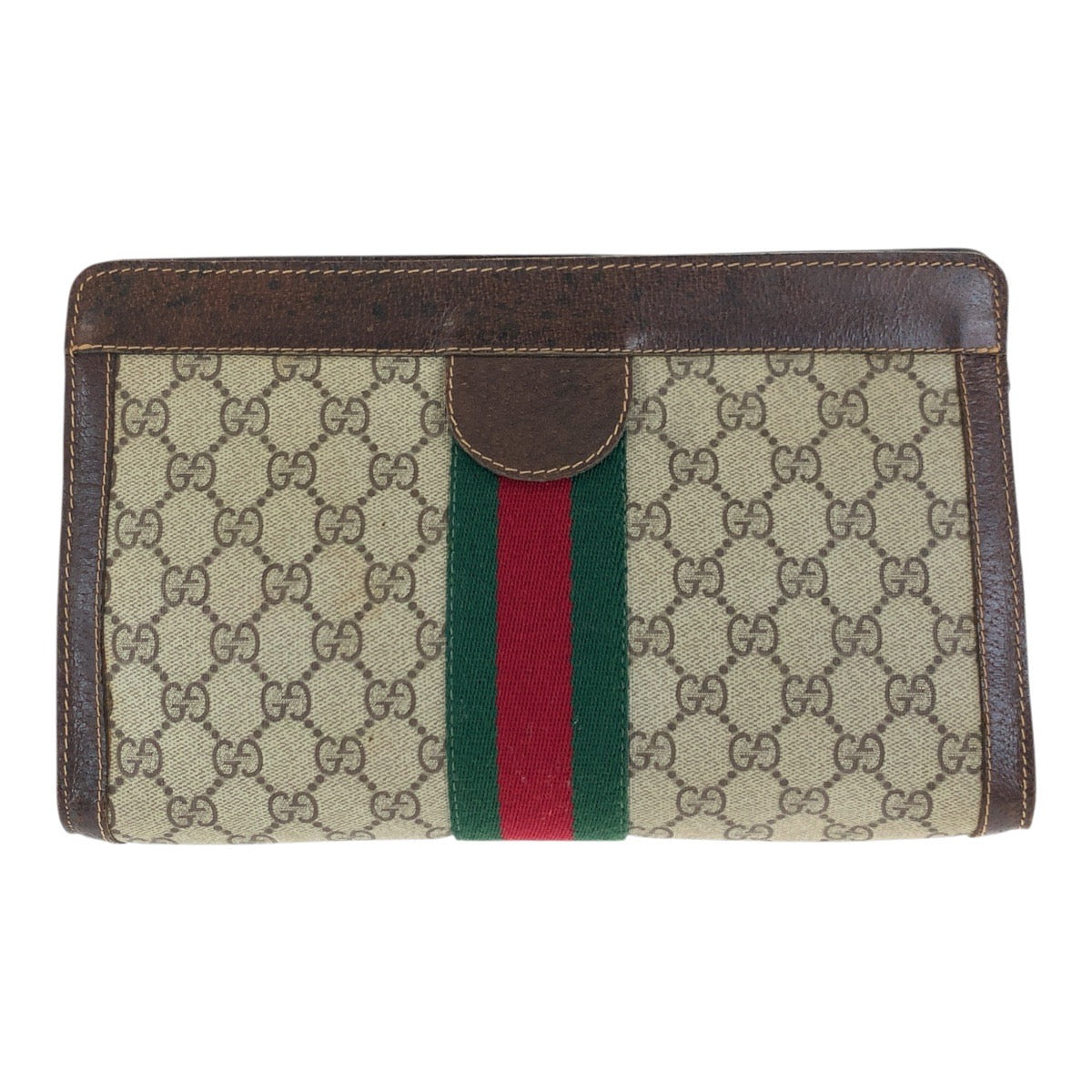 20813
GUCCI グッチ ヴィンテージ シェリーライン オールドグッチ ベージュ ブラウン GGスプリームキャンバス / レザー クラッチバッグ セカンドバッグ レディース B16