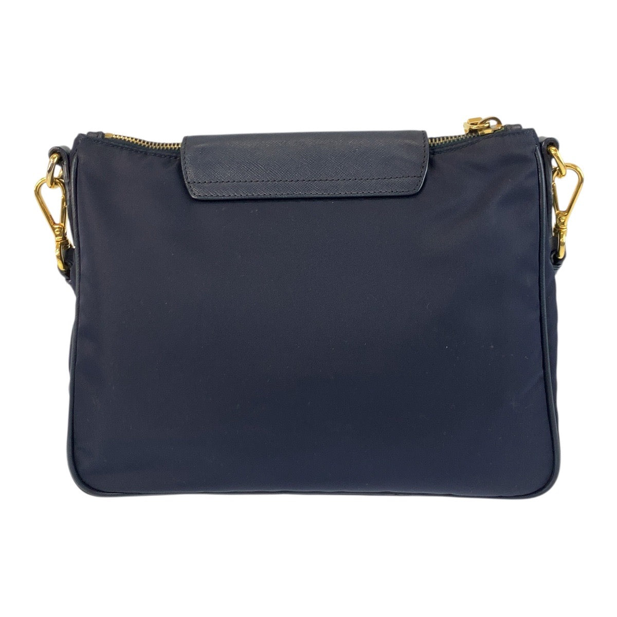 20816
PRADA プラダ テスート 三角ロゴプレート ネイビー ゴールド金具 ナイロン / レザー ショルダーバッグ ポシェット レディース AB42