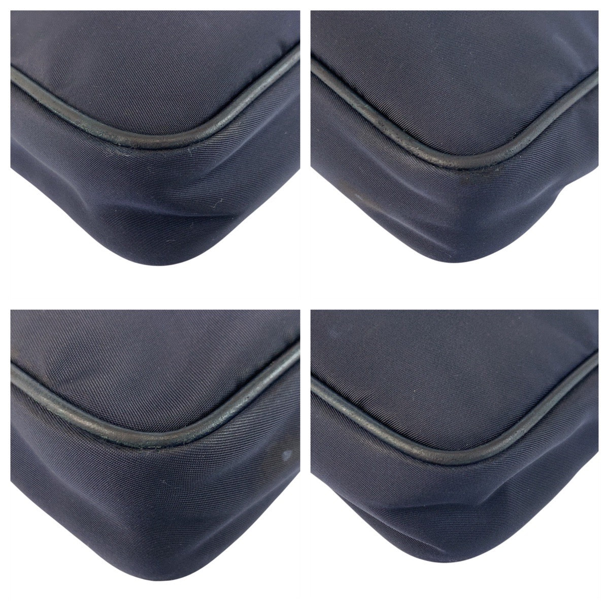 20816
PRADA プラダ テスート 三角ロゴプレート ネイビー ゴールド金具 ナイロン / レザー ショルダーバッグ ポシェット レディース AB42