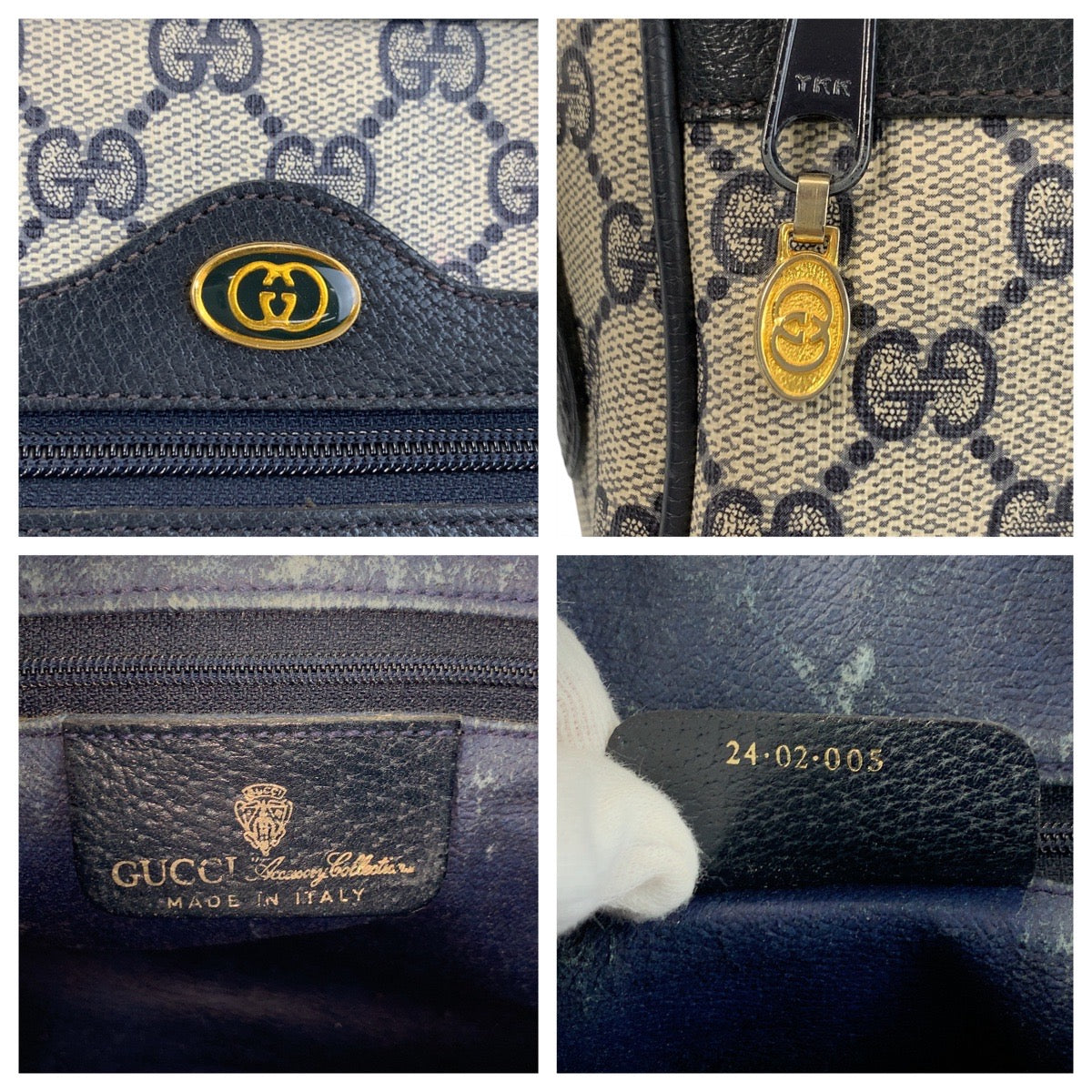 20817
GUCCI グッチ ヴィンテージ シェリーライン グレー ネイビー ゴールド金具 GGスプリームキャンバス / レザー 24 02 005 ショルダーバッグ ポシェット レディース ABP42