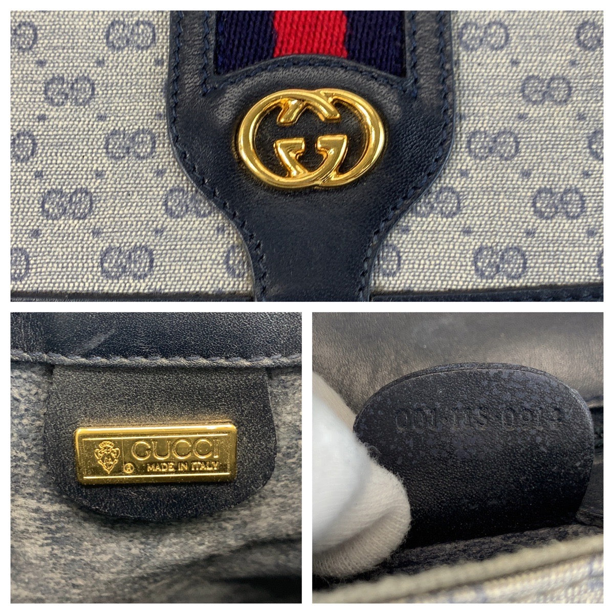 20818
GUCCI グッチ ヴィンテージ マイクロGG シェリーライン グレー ネイビー ゴールド金具 GGスプリームキャンバス 001 115 0914 ショルダーバッグ ポシェット レディース AB42