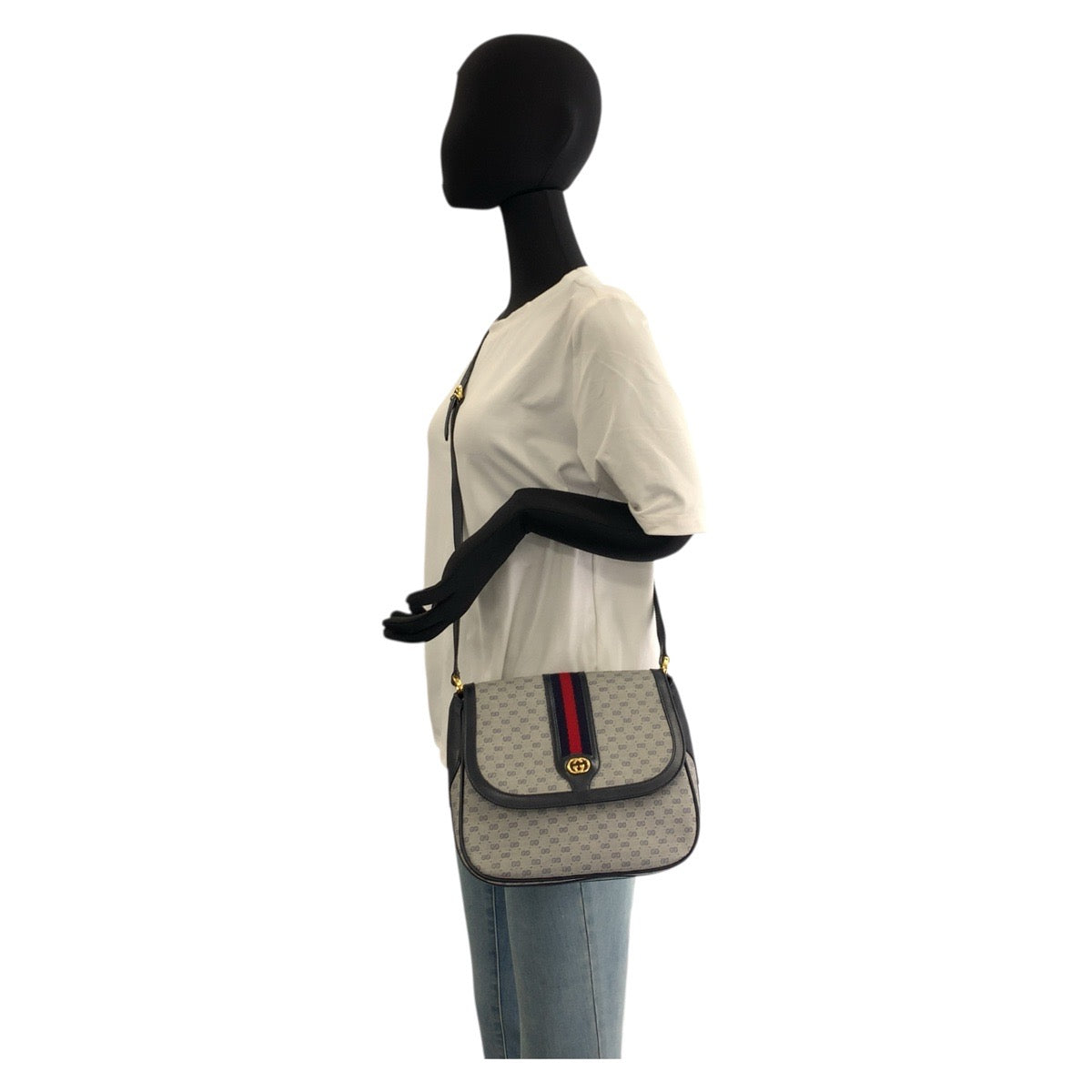 20818
GUCCI グッチ ヴィンテージ マイクロGG シェリーライン グレー ネイビー ゴールド金具 GGスプリームキャンバス 001 115 0914 ショルダーバッグ ポシェット レディース AB42