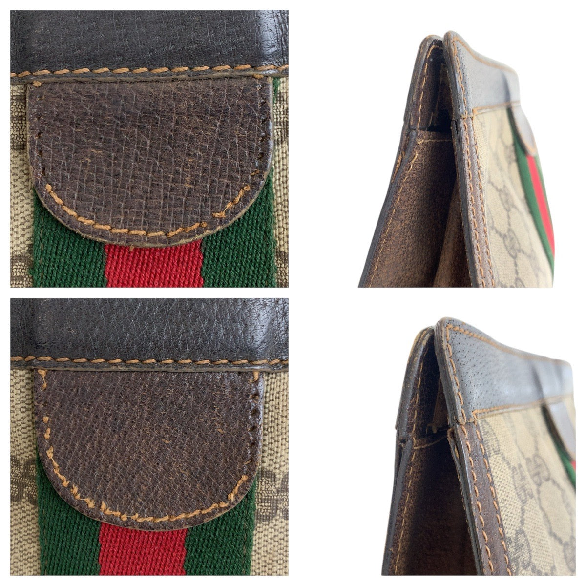 20819
GUCCI グッチ ヴィンテージ シェリーライン オールドグッチ ベージュ ブラウン GGスプリームキャンバス / レザー 41.014.2125.28 クラッチバッグ セカンドバッグ レディース AB15