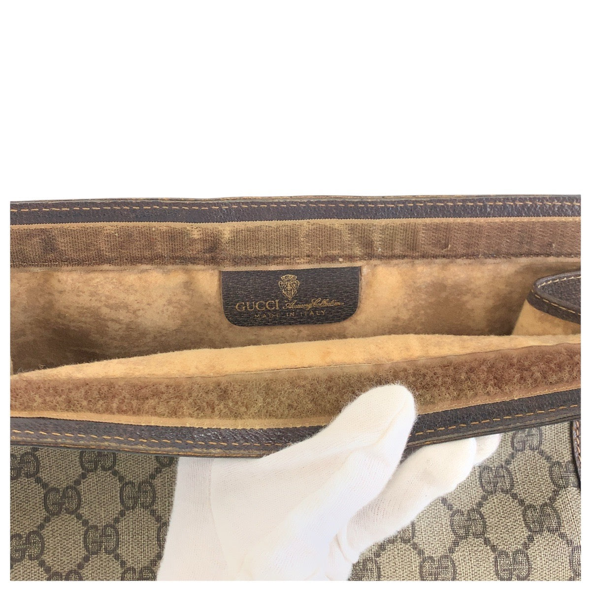 20819
GUCCI グッチ ヴィンテージ シェリーライン オールドグッチ ベージュ ブラウン GGスプリームキャンバス / レザー 41.014.2125.28 クラッチバッグ セカンドバッグ レディース AB15