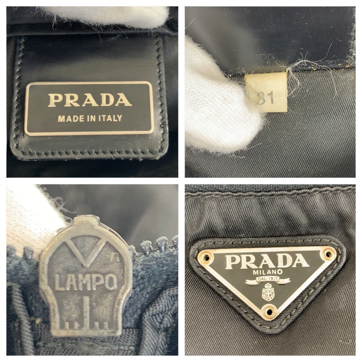 20820
PRADA プラダ テスート 三角ロゴプレート ブラック 黒 シルバー金具 ナイロン ショルダーバッグ ポシェット レディース AB28