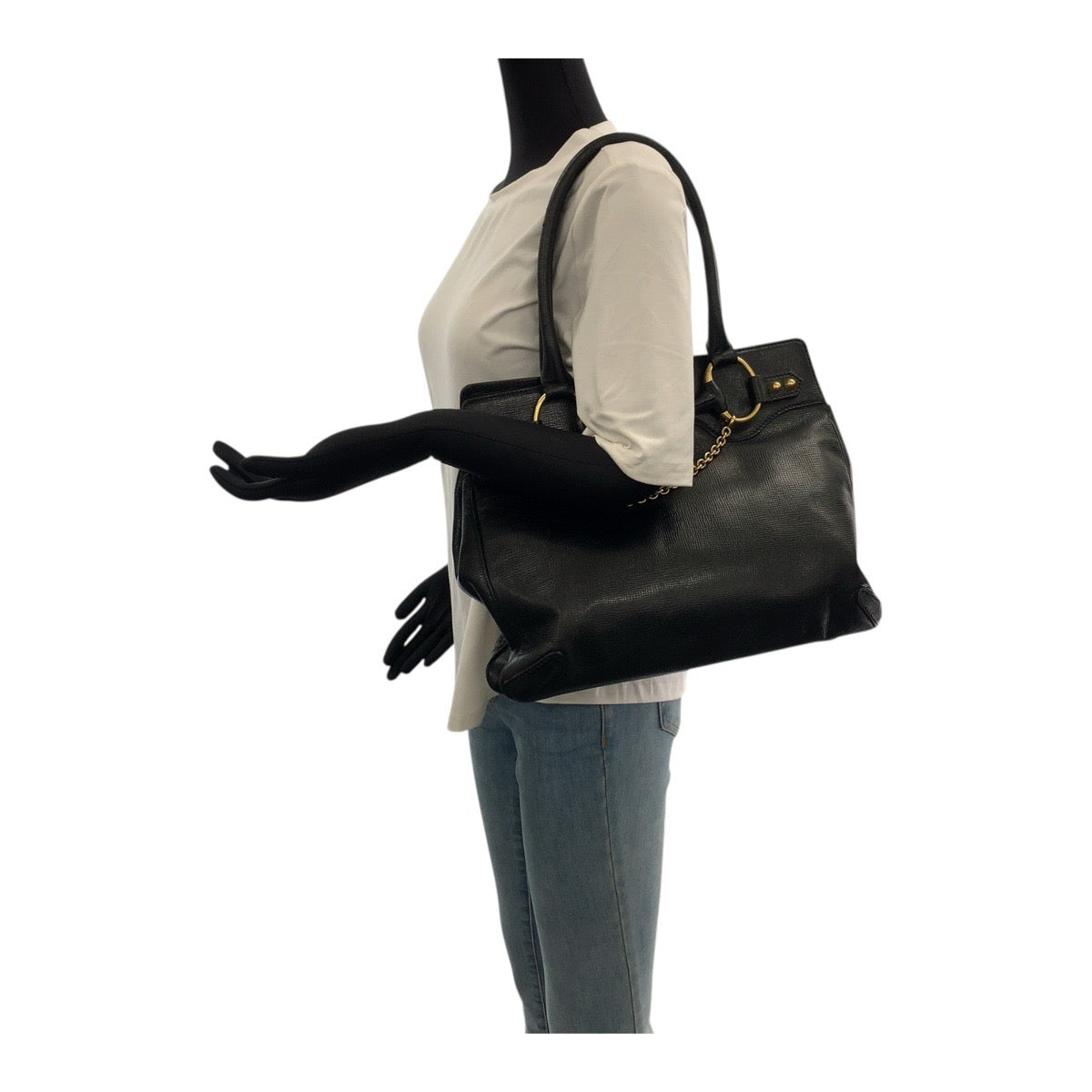 20822
GUCCI グッチ ホースビット ブラック 黒 ゴールド金具 レザー 114914 トートバッグ ショルダーバッグ レディース AB45