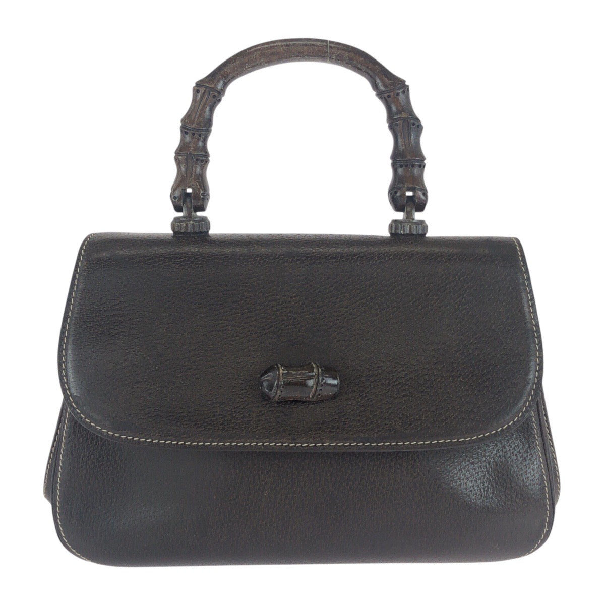 20883
GUCCI グッチ ヴィンテージ オールドグッチ バンブー ブラウン ゴールド金具 レザー 000 406 0147 ハンドバッグ レディース AB42