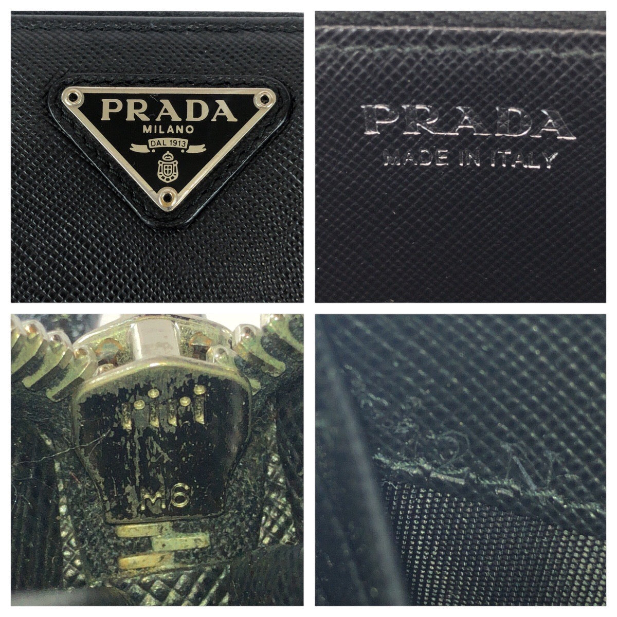 20824
PRADA プラダ サフィアーノ 三角ロゴプレート ブラック 黒 シルバー金具 レザー 長財布 ロングウォレット 男女兼用 レディース ABP28