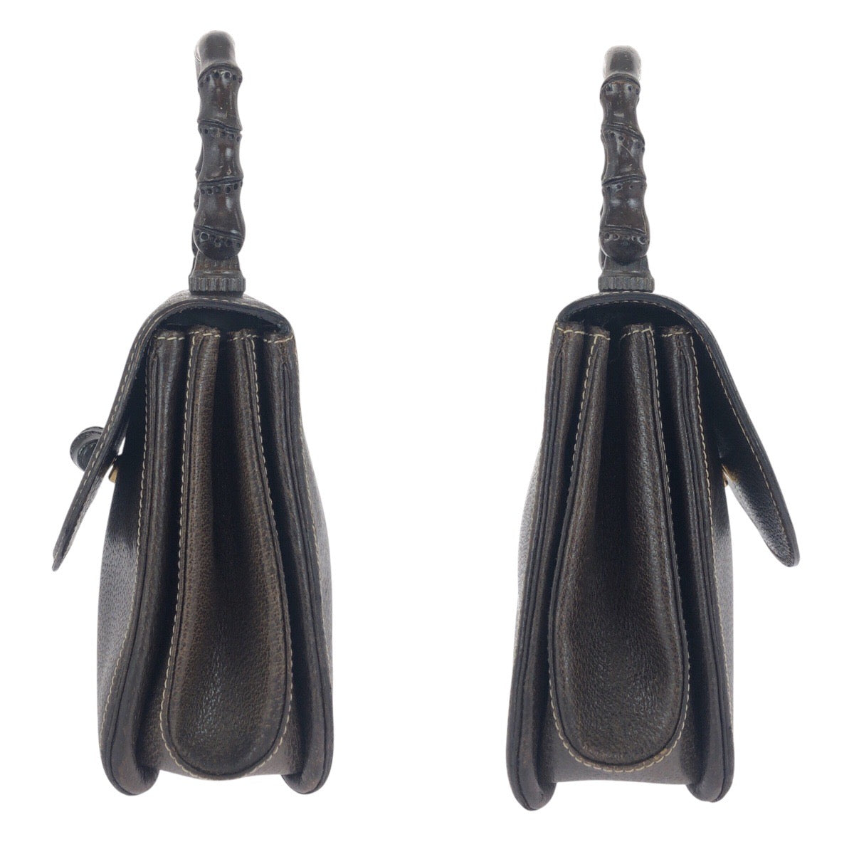 20883
GUCCI グッチ ヴィンテージ オールドグッチ バンブー ブラウン ゴールド金具 レザー 000 406 0147 ハンドバッグ レディース AB42