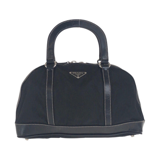 20825
PRADA プラダ テスート 三角ロゴプレート ブラック 黒 シルバー金具 ナイロン / レザー ハンドバッグ ミニボストンバッグ レディース AB31