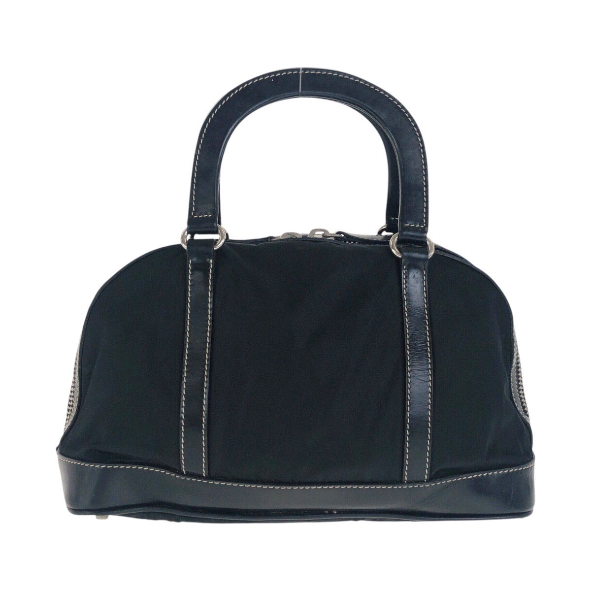 20825
PRADA プラダ テスート 三角ロゴプレート ブラック 黒 シルバー金具 ナイロン / レザー ハンドバッグ ミニボストンバッグ レディース AB31